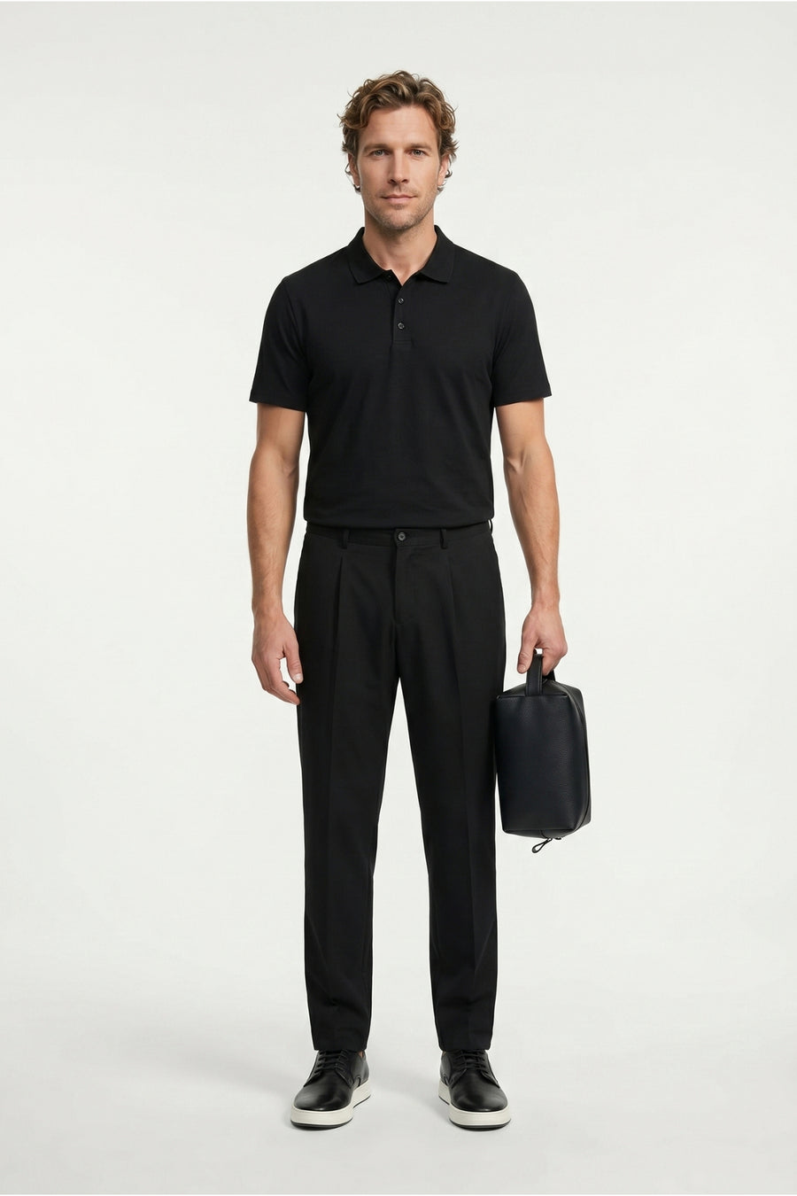 Kiğılı Polo Yaka Regular Fit Nakışlı Pamuklu Tişört - Lacivert