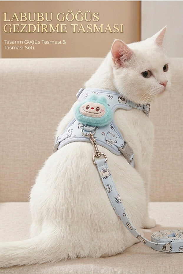 ego home Kaçış Önleyici Küçük ve Orta Irk Kedi Köpek Göğüs Tasması Yumuşak,Nefes Alabilir, Dayanıklı - Pembe