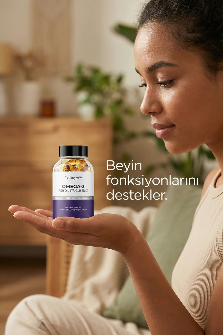 Collagen Forte Platinum Omega-3 Premium Fish Oil 90 Softgel X 1000mg, Balık Yağı, Hidrolize Kolajen & C Vitamini