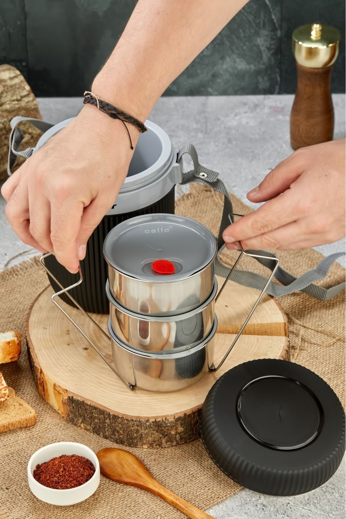 Cooker Lüx Litre Çelik Hazneli 'lü Yemek Termosu - Görsel 4