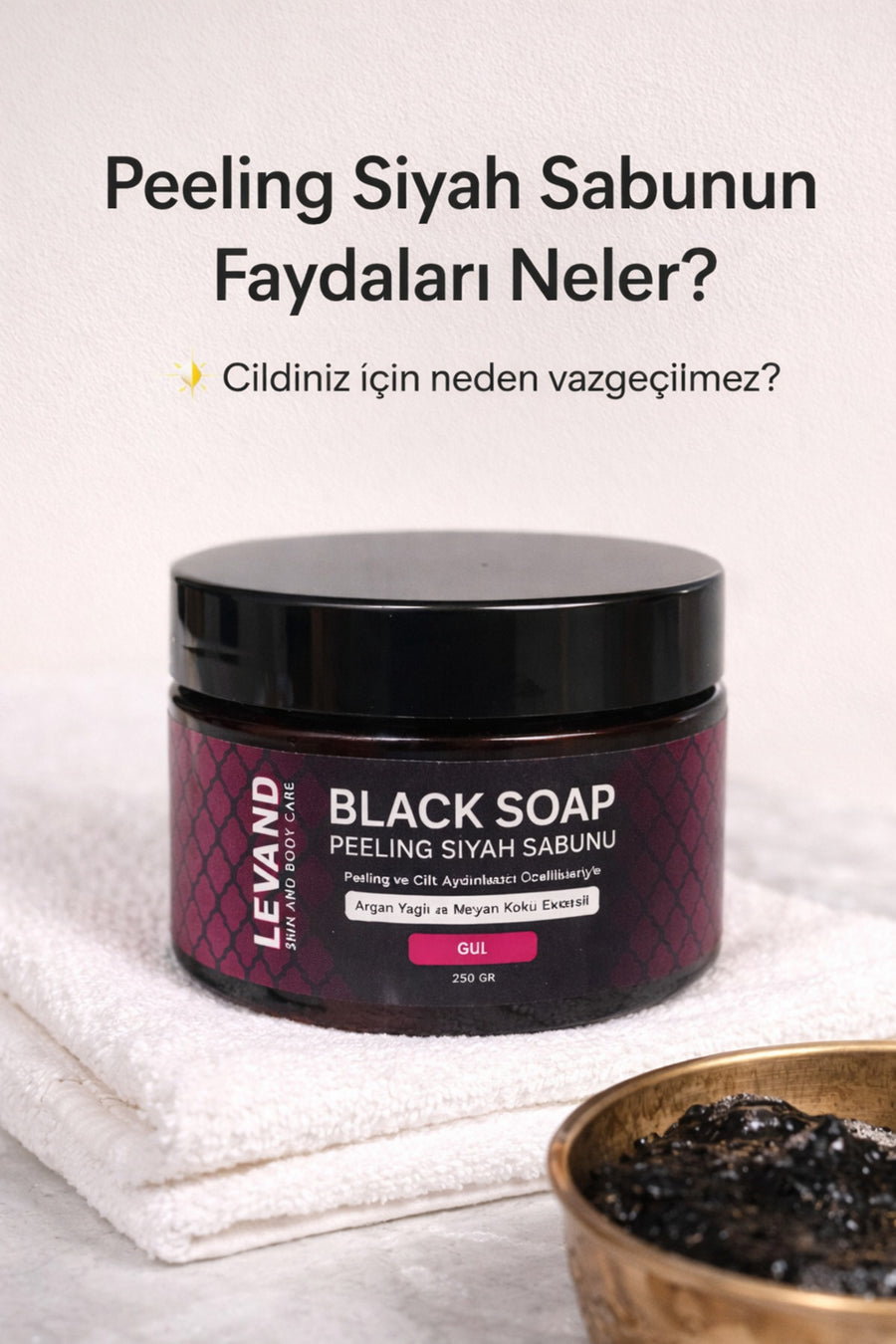 Levand Fas Siyah Argan Sabunu Gül/beldi/jel Peeling Sabunu 250g