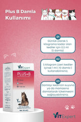 Vitexpert Hızlı Etkili Tüy Dökülmesi Önleyici Tüm Kediler İçin Plus B Biyotin Multivitamin Damlası 50 ml