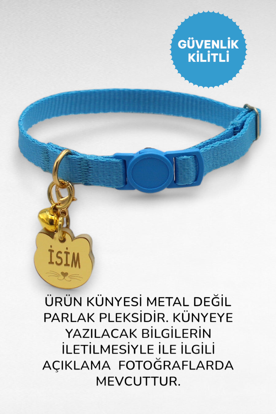 CARAMELOS İSİMLİ KEDİ TASMASI KEDİ İSİMLİK KİŞİYE ÖZEL-EKO SERİSİ