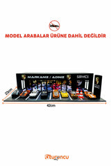 Turuncu Sticker Kişiye Özel 1/64 Hotwheels Led Aydınlatmalı Showroom Servis Diorama Maketi RGB Kumandalı 42x23 cm