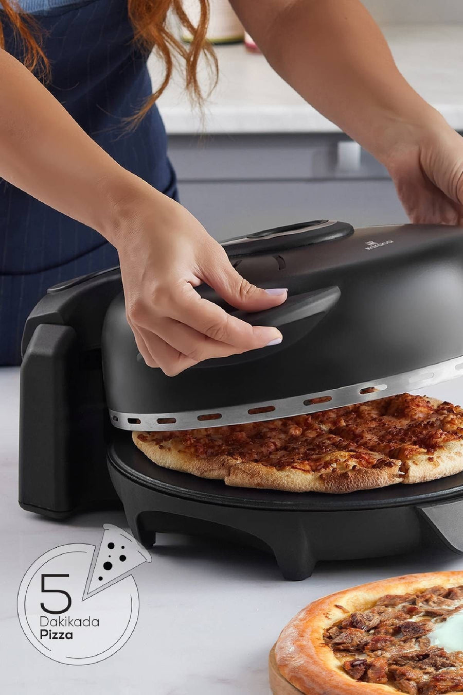 Karaca Gastro 10 in 1 Pizza Lahmacun ve Tandır Ekmeği Makinesi Biodiamond Matte Black - Black