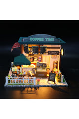 NoviHobby 3D Puzzle Ahşap Minyatür Maket Kiti DIY Kendin Yap Led Işıklandırmalı Maket Ev