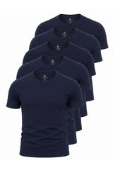 Piano Luce Erkek 5’li Paket T-Shirt – Kısa Kollu Bisiklet Yaka Regular Fit – 5 Renk Seçenekli - Lacivert