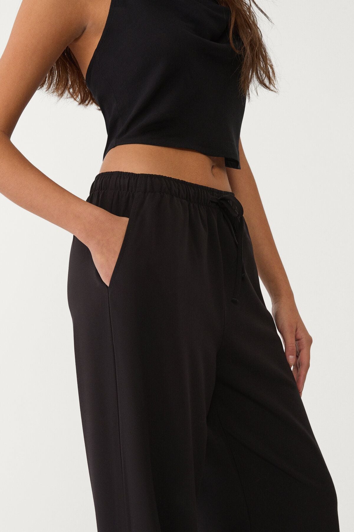Stradivarius Uzun dökümlü şık pantolon