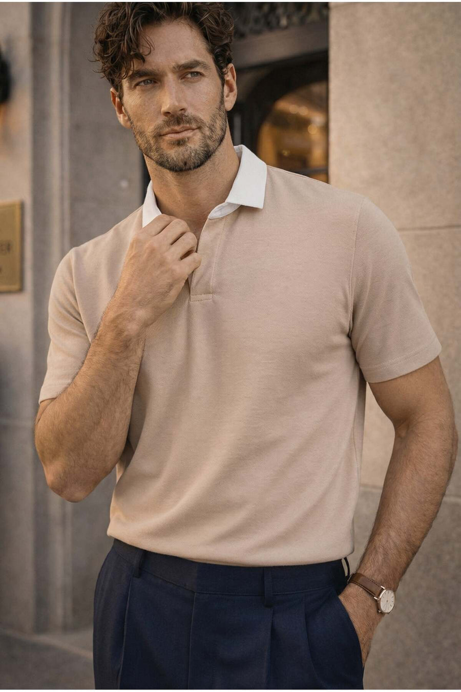 Valiberta Arthur Regular Fit Nova Pike Kumaş Polo Yaka T-Shirt - Beyaz - Füme