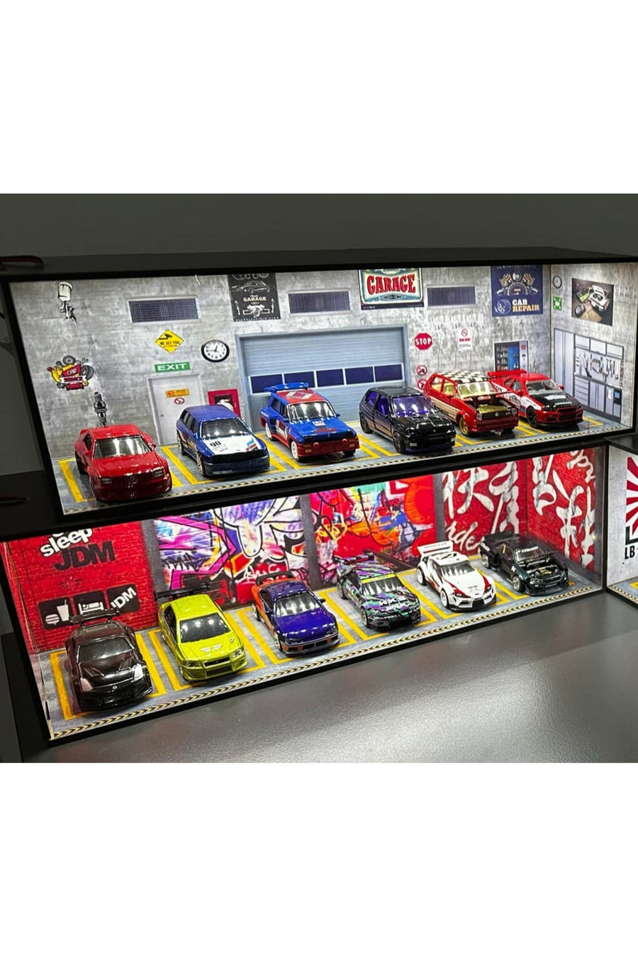 lologames 2 adet hotwheels araçlar için diorama