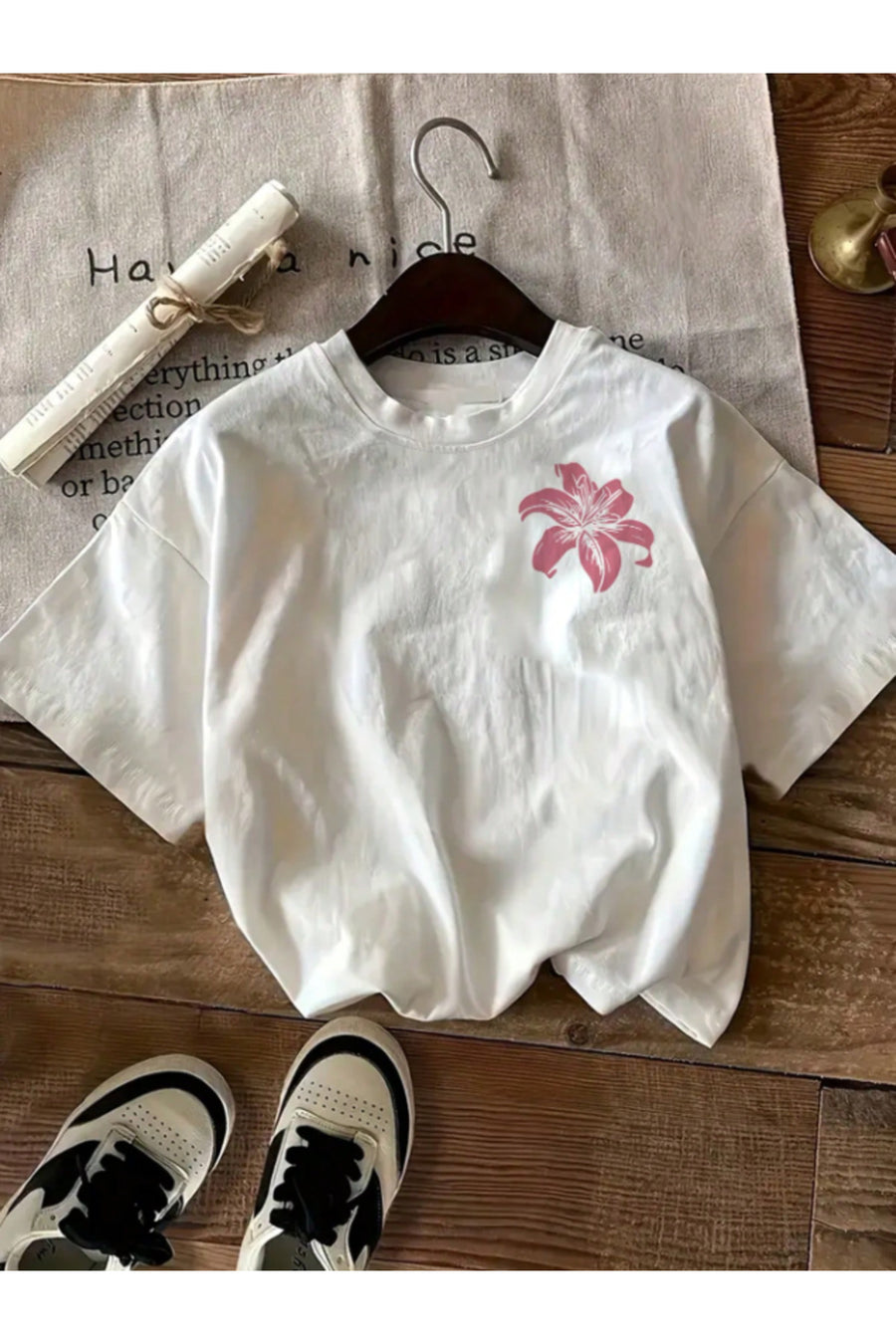 Framgan Unisex Kadın DENİZ YILDIZI Baskılı Beyaz Pamuklu T-Shirt