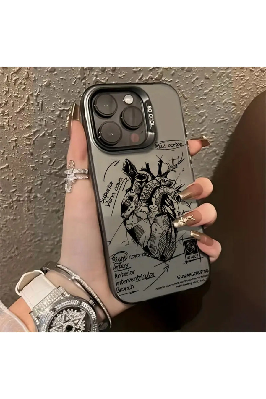 Caseji İphone 15 Pro Max Uyumlu Dağ Tasarımlı Arkası Sert Kenarları Yumuşak Telefon Kılıfı MK01A