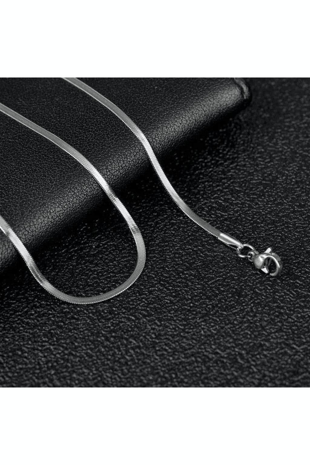 ESJ Paslanmaz Çelik Italyan Ezme Zincir Unisex Kolye Silver 4 Mm 40 5 Cm