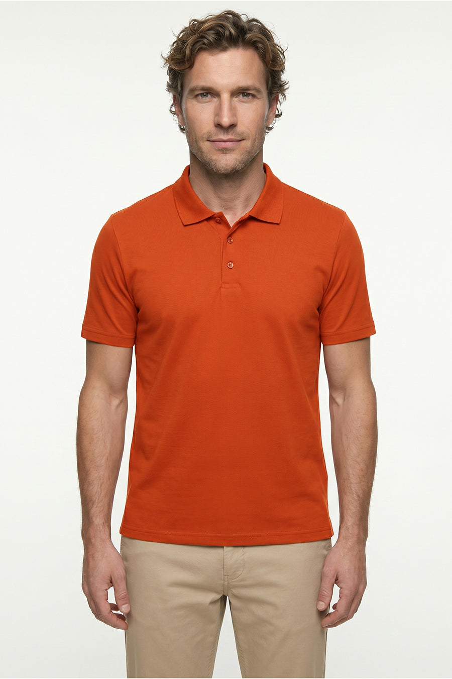 Kiğılı Polo Yaka Regular Fit Nakışlı Pamuklu Tişört - Beyaz