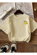caddekombin Kadın Çift Taraf Limoncello Baskılı Bej T-shirt - Bej
