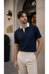 Valiberta Arthur Regular Fit Nova Pike Kumaş Polo Yaka T-Shirt - Beyaz - Siyah