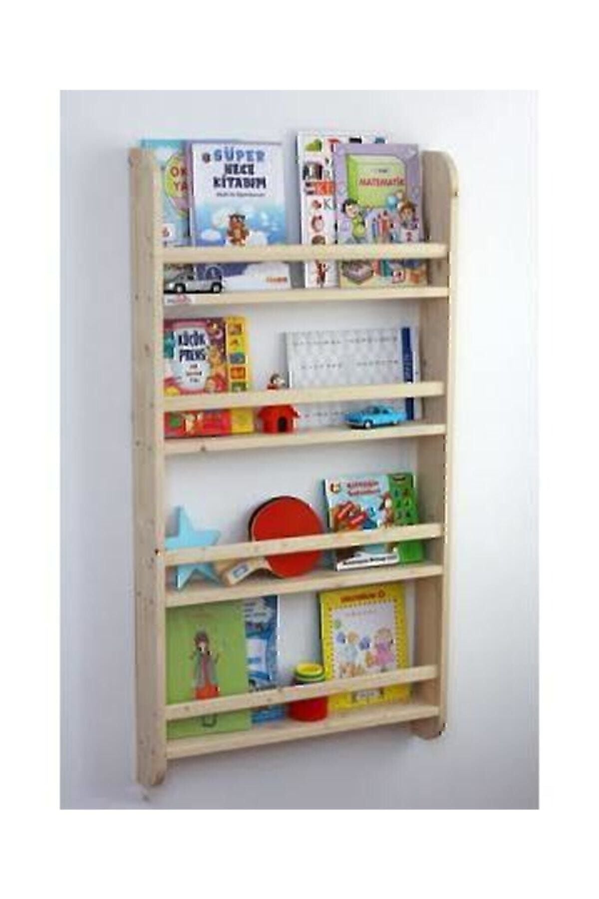 SALİHA Ahşap Montessori Kitaplık Çocuk Odası Eğitici Kitaplık