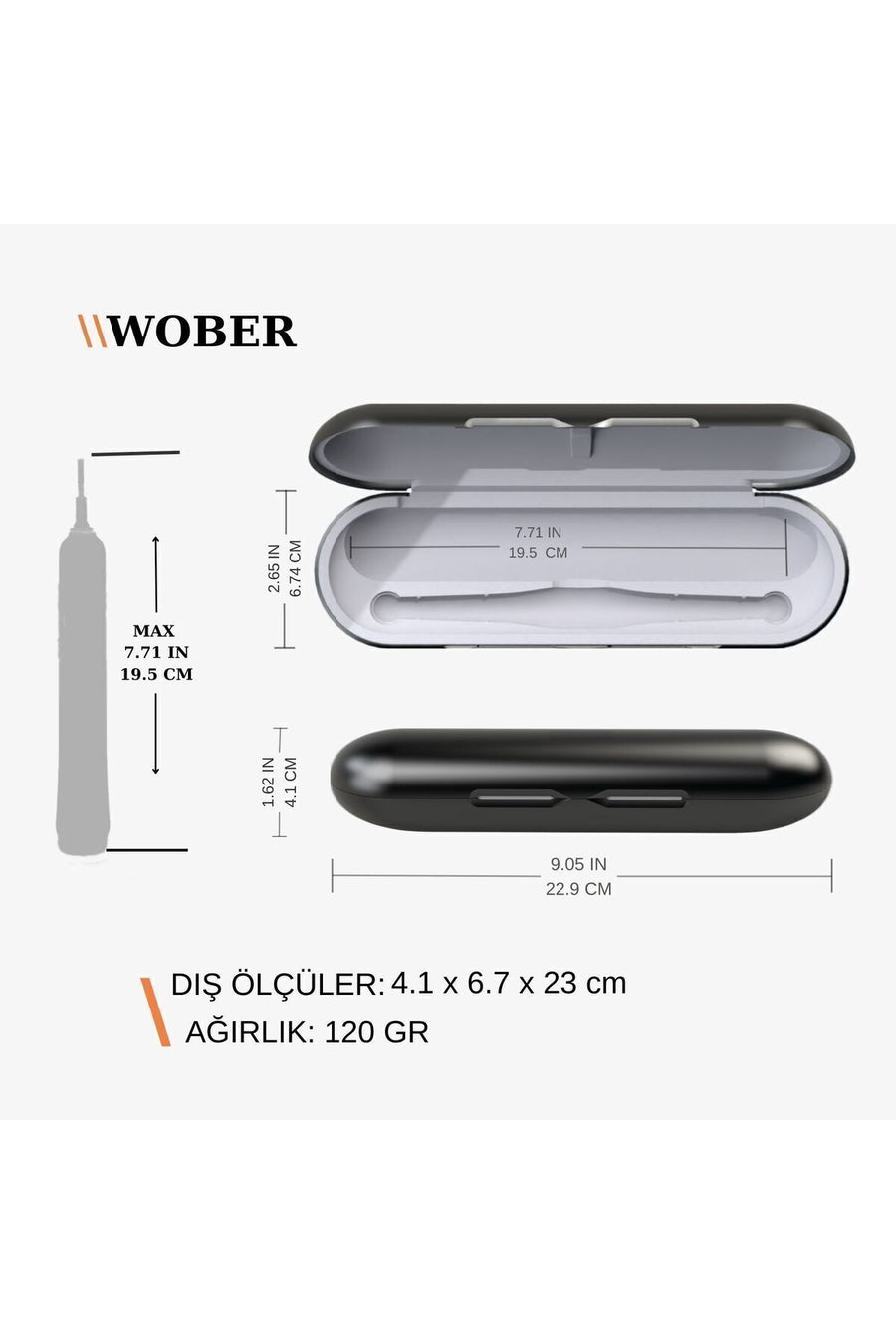 Wober Oral-b Şarjlı Diş Fırçası Için Saklama Kabı/kutusu, Sadece Pro, Vitality Ve Starter Serisine Uyumlu!