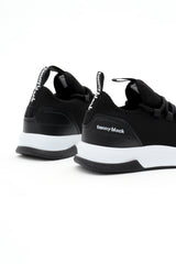 Tonny Black Unisex Siyah Beyaz Nefes Alabilen Kumaş Poli Taban Bağcıklı Spor Ayakkabı - Siyah Beyaz
