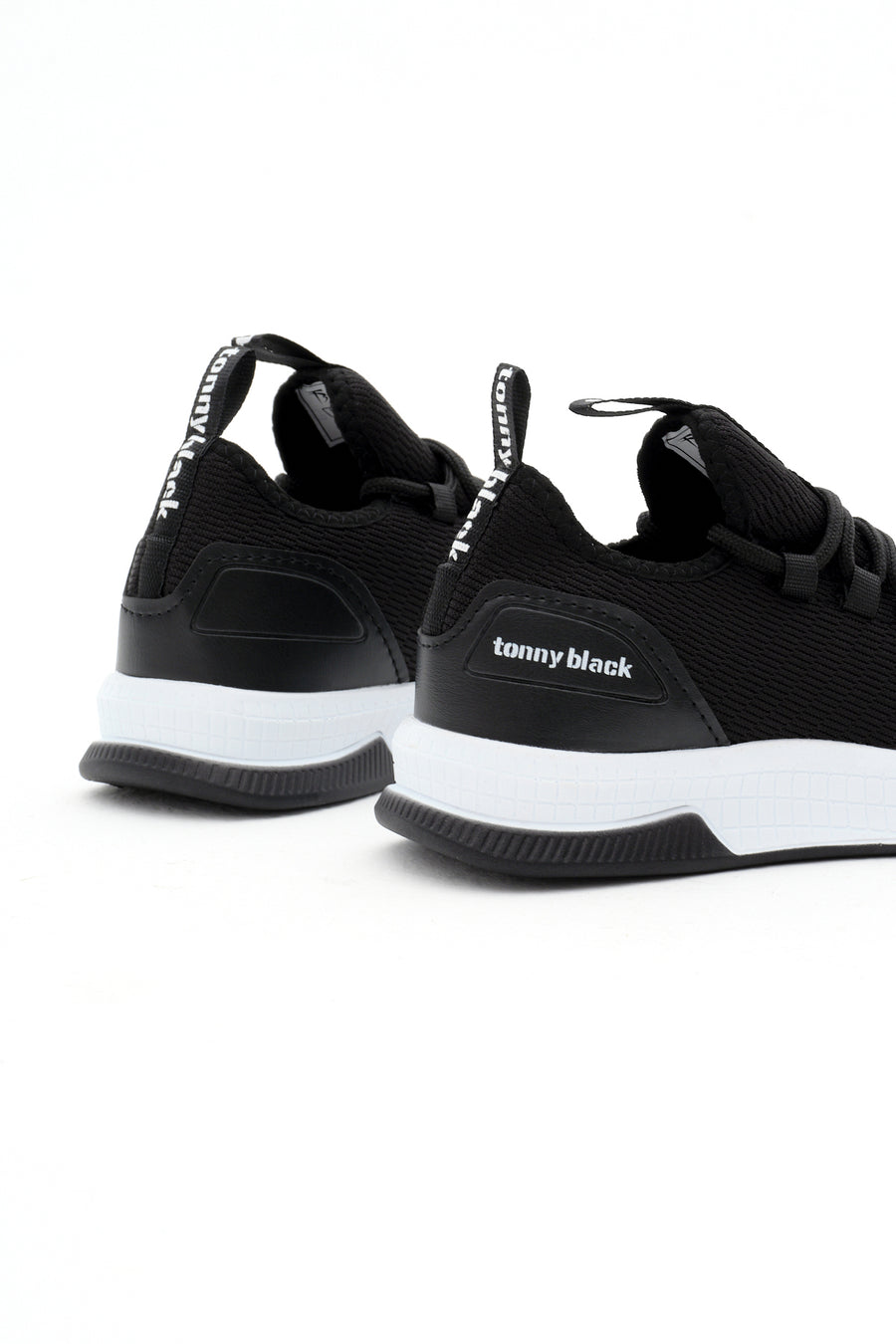 Tonny Black Unisex Siyah Beyaz Nefes Alabilen Kumaş Poli Taban Bağcıklı Spor Ayakkabı - Siyah Beyaz