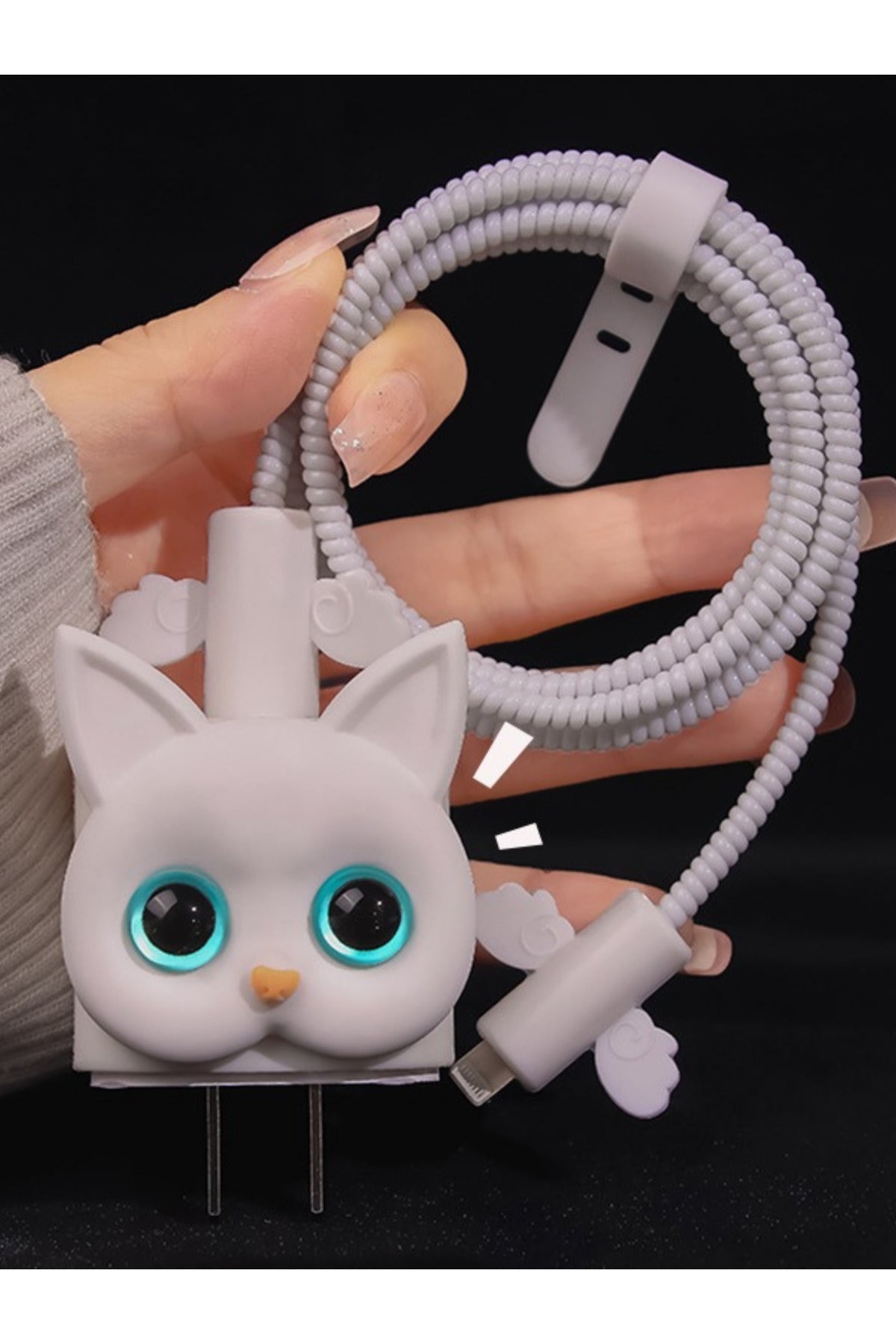 Dublin İphone 18w/20w Uyumlu Şarj Aleti Kılıfı, Şarj Kablosu Koruma Aparatı, Toparlayıcı, Koruyucu