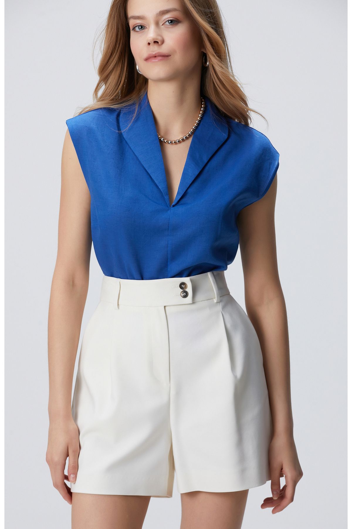 Network Saks Keten Karışımlı Bluz