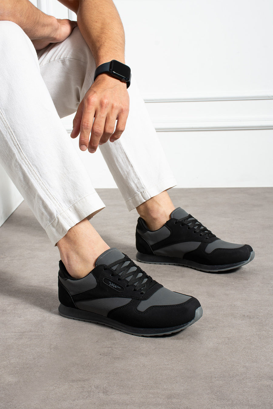 Peaker Club Peaker Sneaker Unısex Rahat Günlük Kullanıma Uygun Ergonomik Spor Ayakkabı - Siyah-Fume