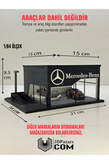 Butik 3D Baskı 1/64 Ölçekli Mercedes Showroom Tasarımlı Diorama Araç Sergileme Garajı