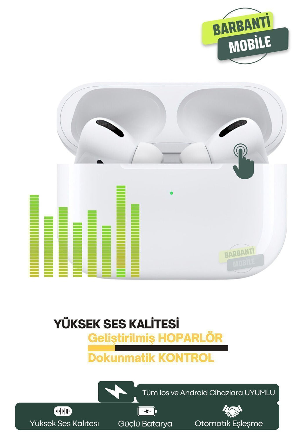 Barbanti Mobile Pro Ios Android Uyumlu Kablosuz Bluetooth Kulaklıkarışık Renkılıf Hediyeli - Görsel 5