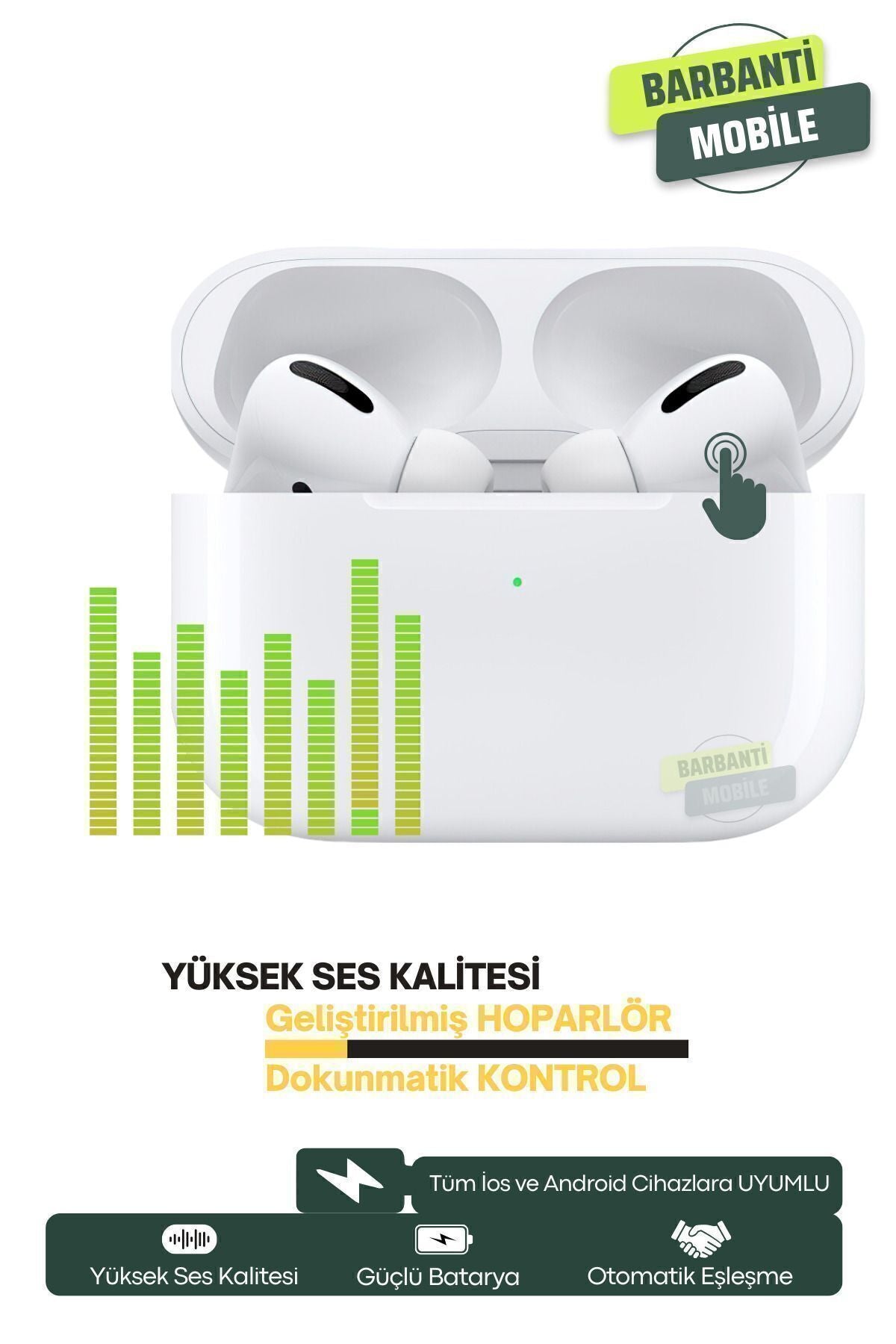 Barbanti Mobile Pro Ios Android Uyumlu Kablosuz Bluetooth Kulaklıkarışık Renkılıf Hediyeli - Görsel 5