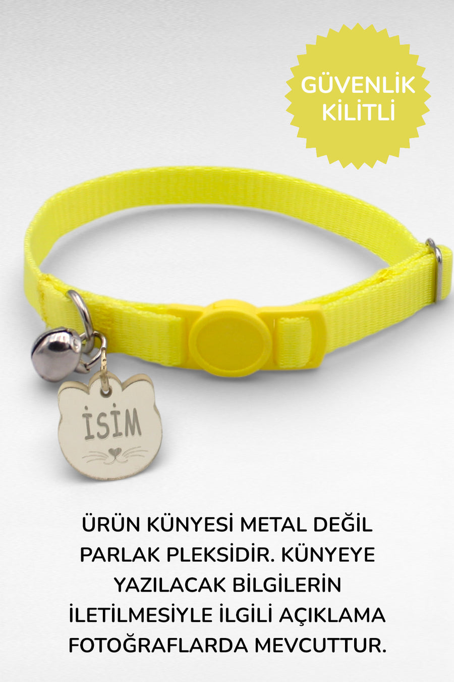 CARAMELOS İSİMLİ KEDİ TASMASI KEDİ İSİMLİK KİŞİYE ÖZEL-EKO SERİSİ