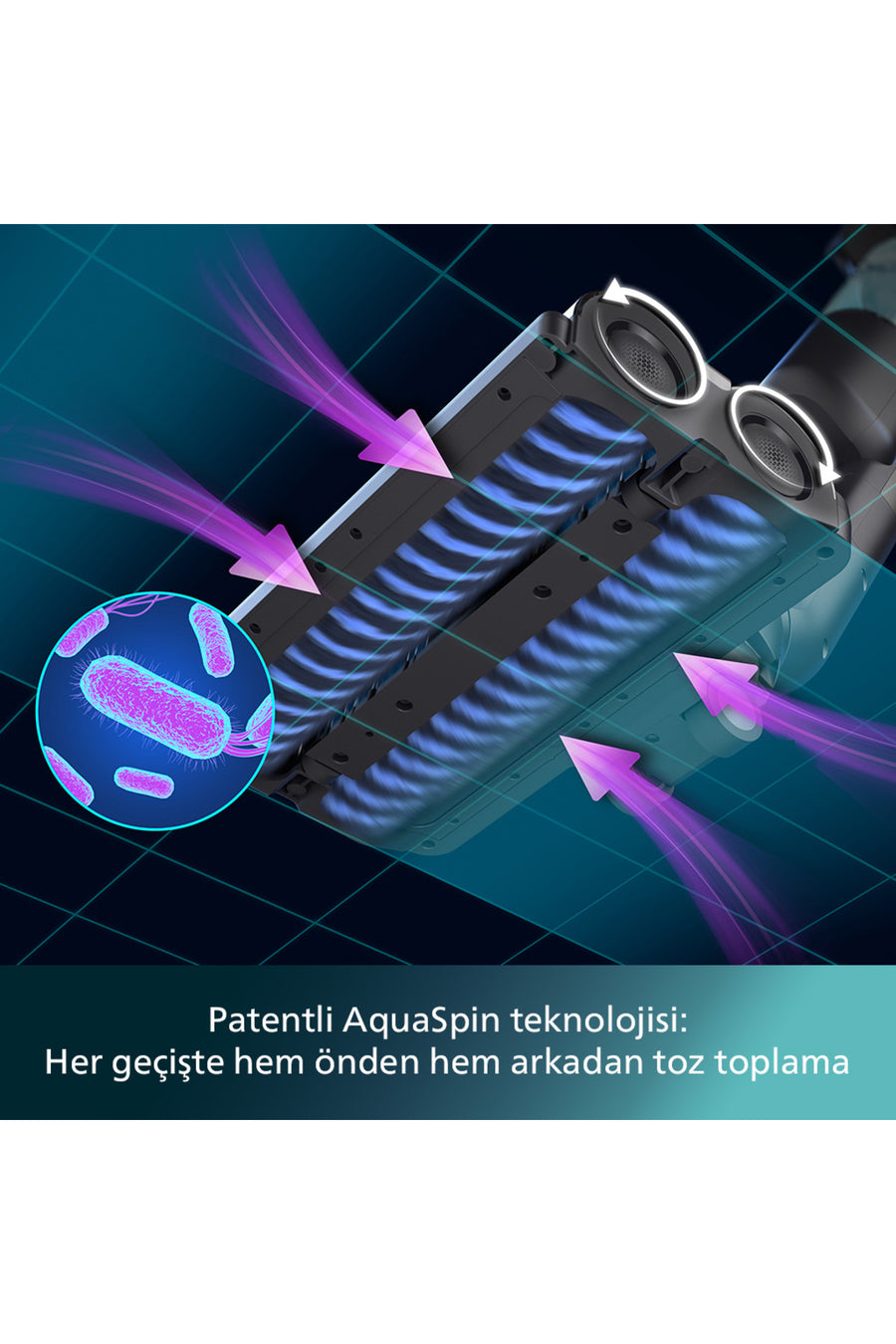 Philips 9000 Serisi AquaTrio Islak&Kuru Süpürge, Otomatik Temizleme, AquaSpin, PowerCyclone Aqua, XW9463/11 - Siyah