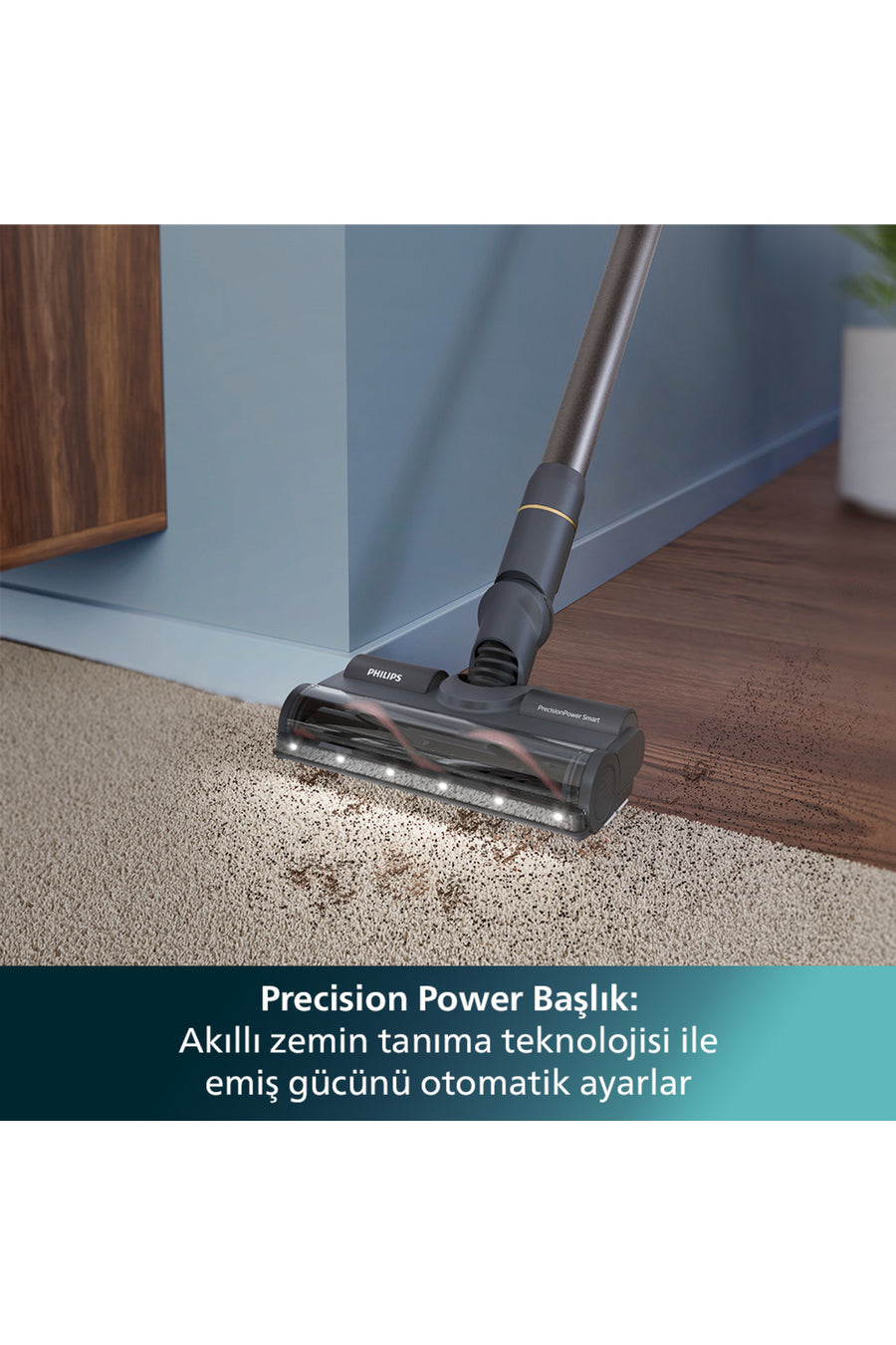 Philips 7000 Serisi Aqua 25.2 V Kablosuz Dik Süpürge, PowerCyclone 12, 80 dk'ya Kadar Şarj, XC7057/01 - Gold Dust