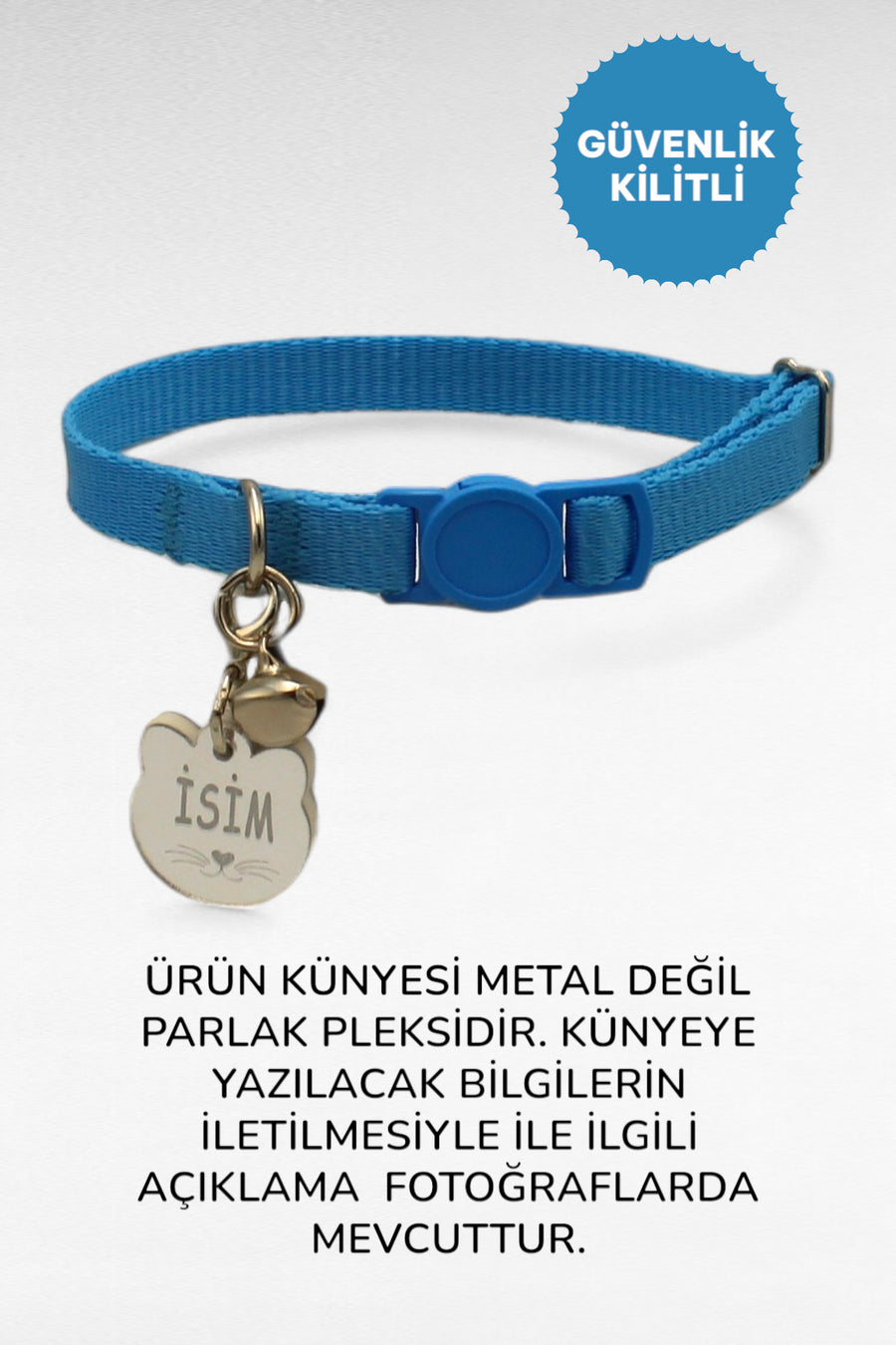 CARAMELOS İSİMLİ KEDİ TASMASI KEDİ İSİMLİK KİŞİYE ÖZEL-EKO SERİSİ