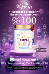 Kiperin %100 Saf ve Doğal Mor & Çoklu Kolajen Peptitleri içeren Lipozomal Teknoloji Diyet Takviyesi (576gr)