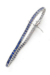 OSESHOP Ametist ve safir taşlı 925ayar gümüş ıtalyan tasarimi su yolu bileklik ( kalınlık 3 mm )