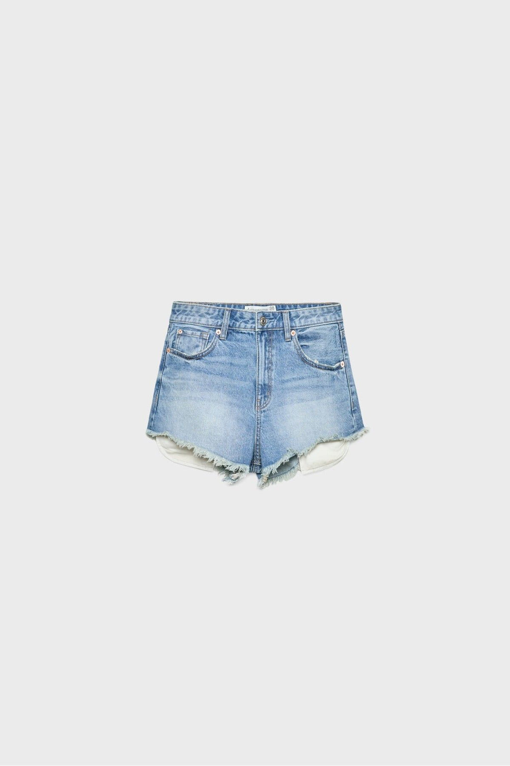 Stradivarius Mikro denim şort Standart Slim Fit