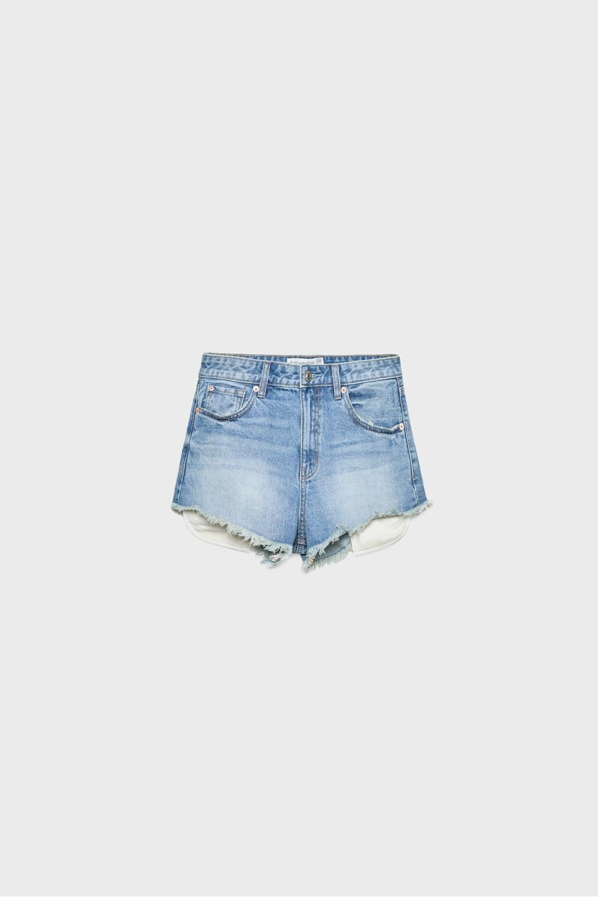 Stradivarius Mikro denim şort Standart Slim Fit