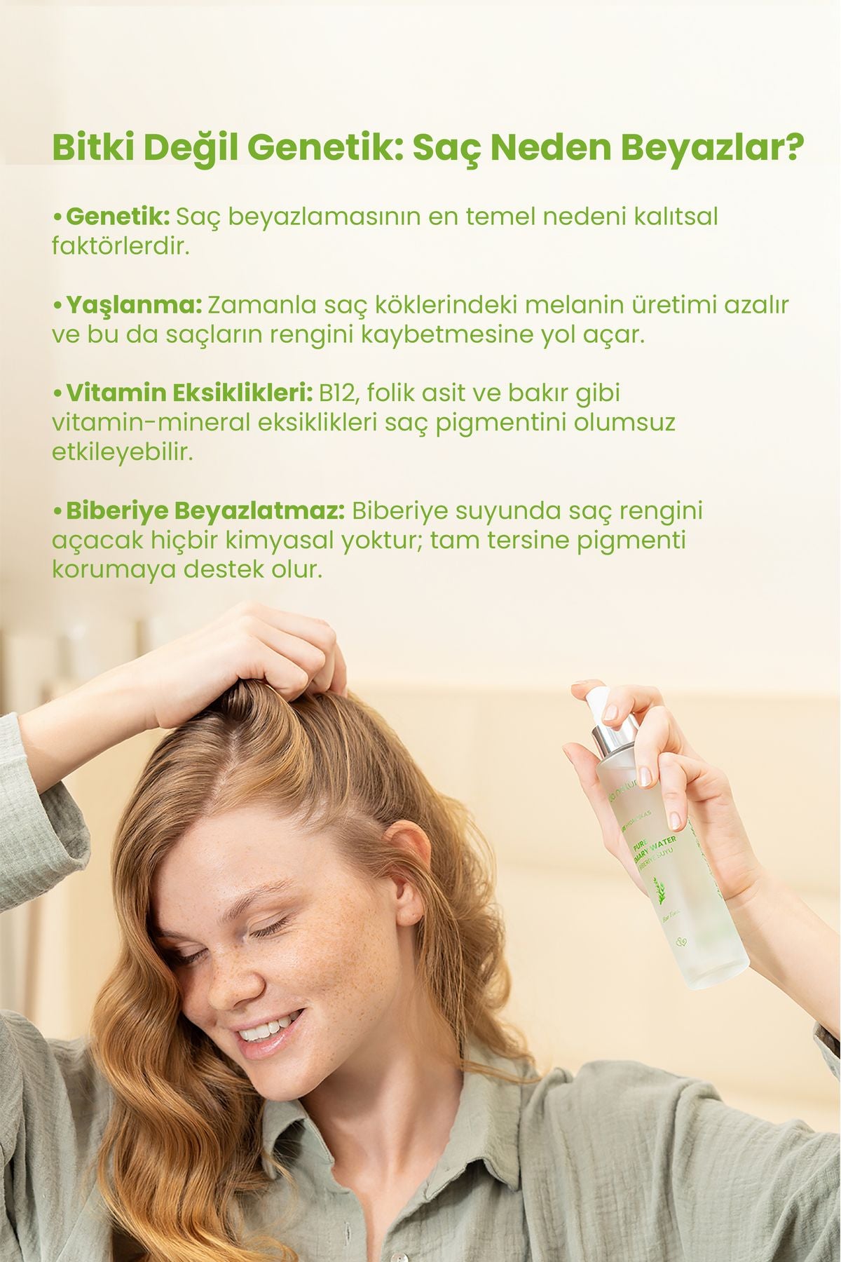 Bade Natural Biberiye Suyu Dökülme Karşıtı ve Saç Uzamasını Destekleyici Saç Toniği %Doğal ve Saf ml