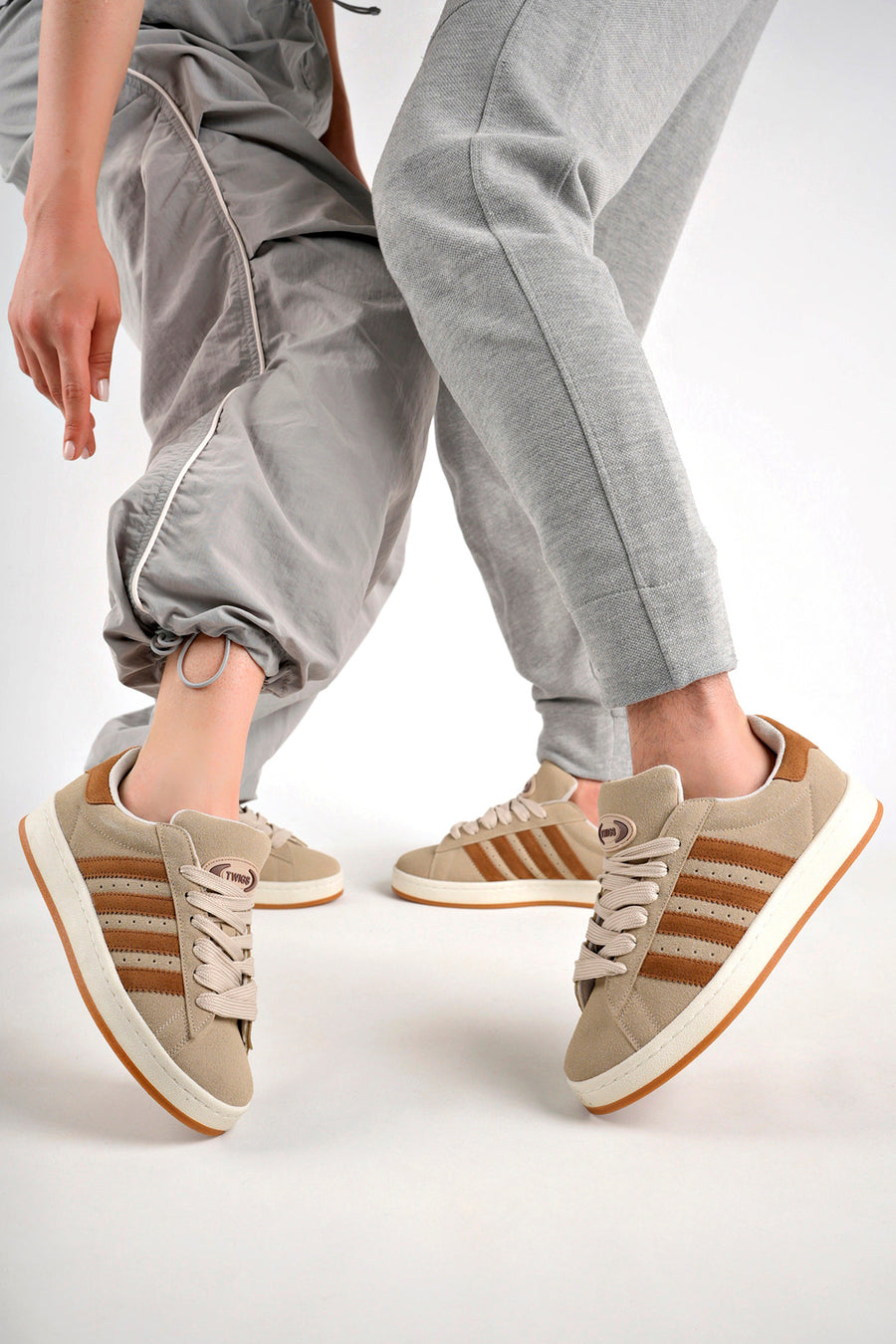 Freemax Spor Sneaker Ayakkabı Siyah Beyaz - Bej-Kahve
