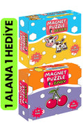 minkino 2'li Magnet Puzzle Seti | 1 Alana 1 Bedava | Hayvanları Tanıyorum-Meyveleri Tanıyorum