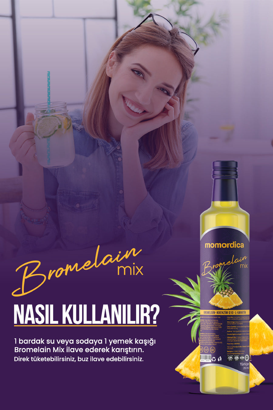 MOMORDİCA Bromelain Mix - (KOENZİM Q10 VE L-KARNİTİN ILAVELİ)