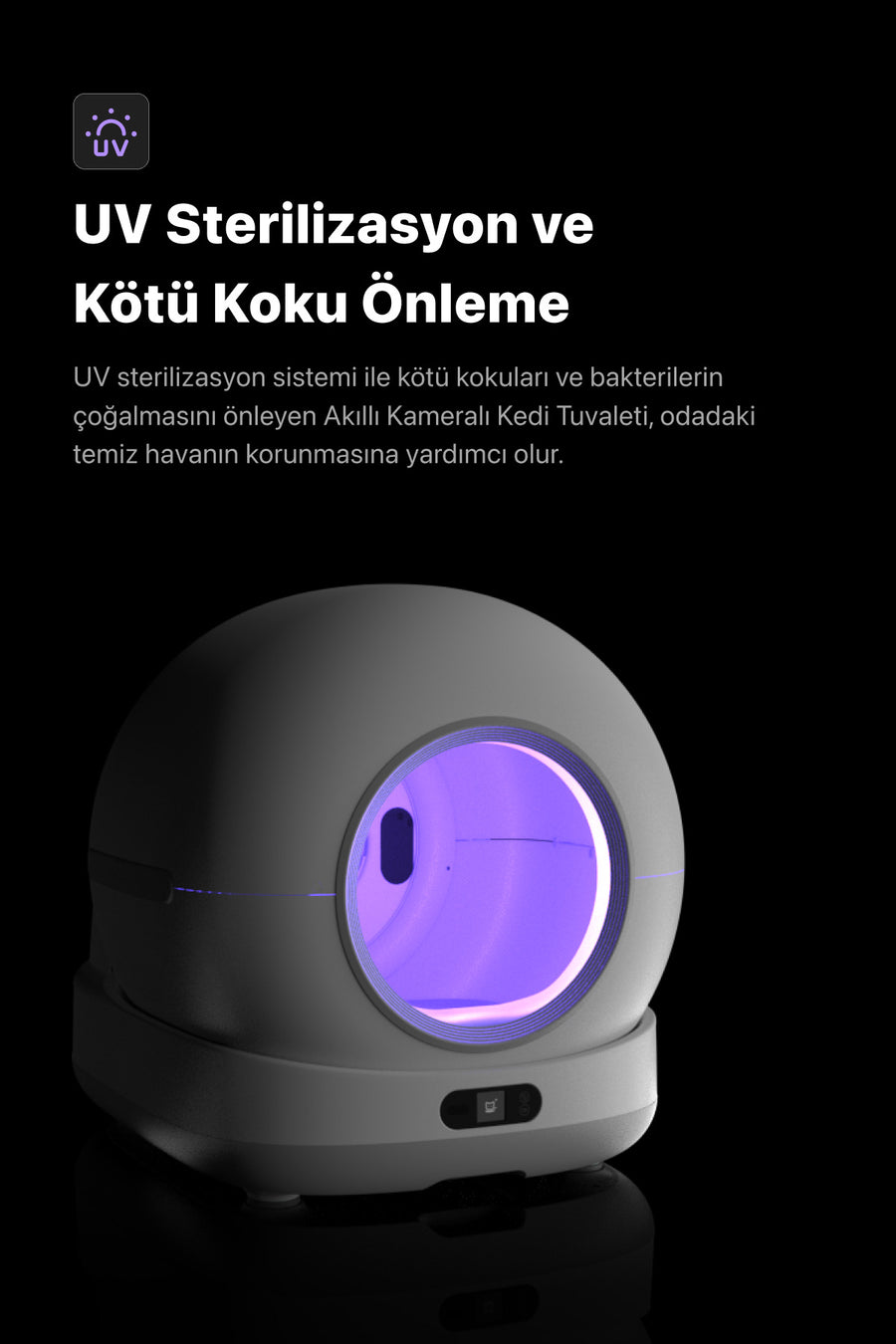Xenon Smart Otomatik Kedi Tuvaleti (Kameralı) | 72 Lt, Mobil Kontrollü, Wifi, Akıllı Kedi Tuvaleti (X8623)