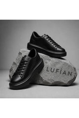 Lufian Gage Erkek Sneaker Ayakkabı Beyaz - Siyah-Siyah