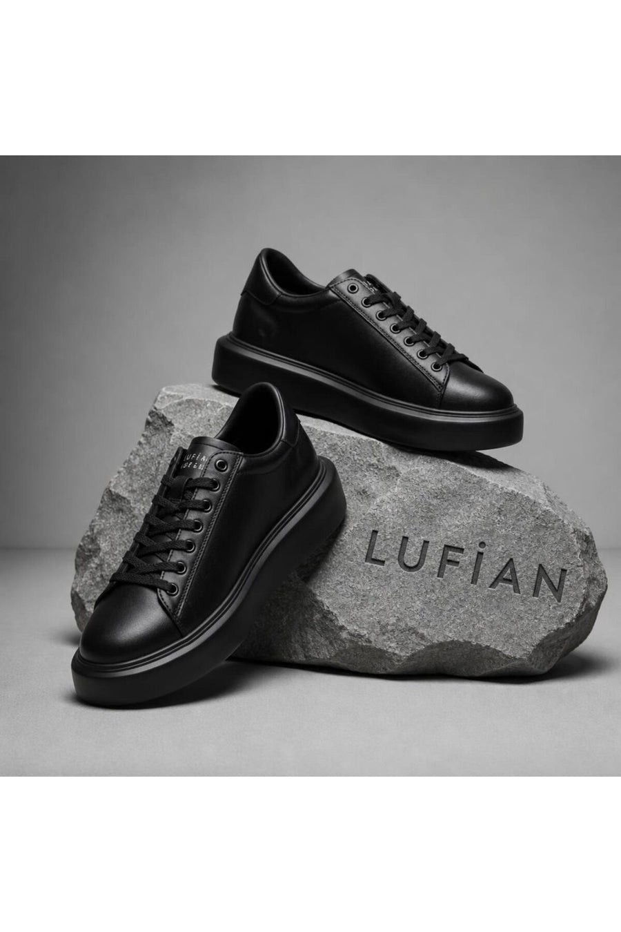 Lufian Gage Erkek Sneaker Ayakkabı Beyaz - Siyah-Siyah