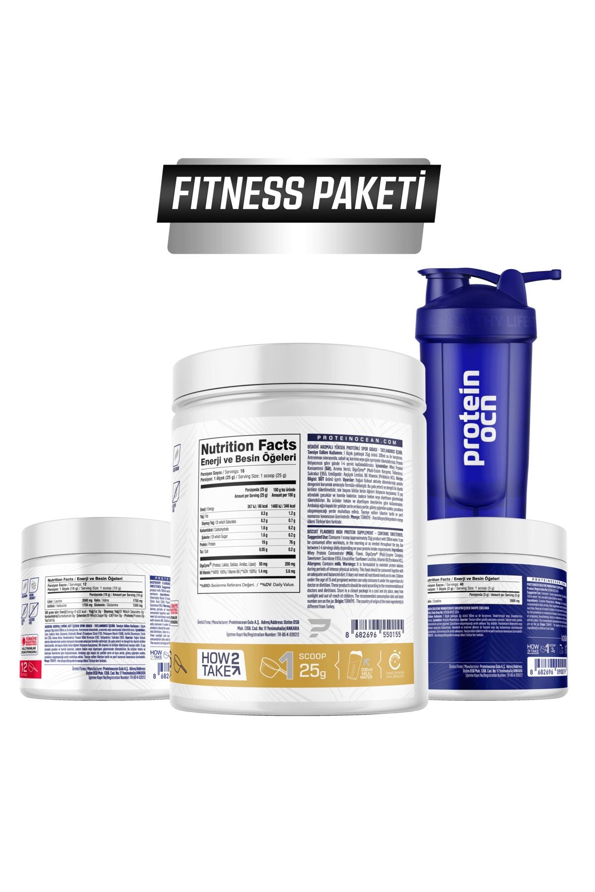 Proteinocean Fıtness Paketi - Bisküvi Ahududu