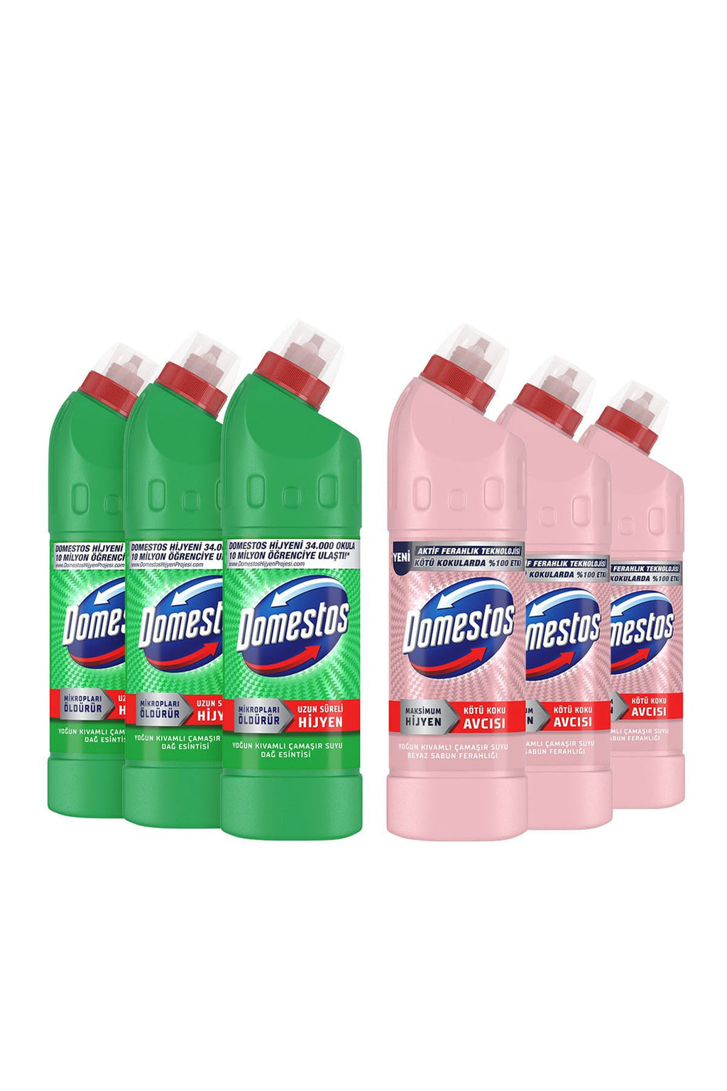 Domestos Çamaşır Suyu Beyaz Sabun Ferahlığı ml XÇamaşır Suyu Dağ Esintisi ml X - Görsel 2