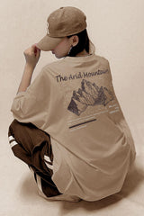 Teenage Millionaire Arid Mountain Gri Oversize Salas Boyfriend Kadın T-shirt - Camel