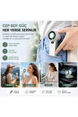 TARÇIN Y19S Taşınabilir Turbo Fan 199 Kademe Dijital Ekranlı Şarjlı El Fanı Boyun Askılı Masaüstü Mini Vantilatör Type-C