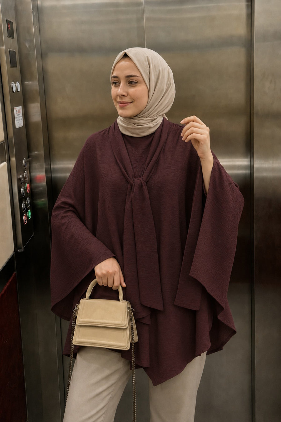 Lunfia Uzun Kuşaklı Salaş Tunik - Kırmızı - Murdum